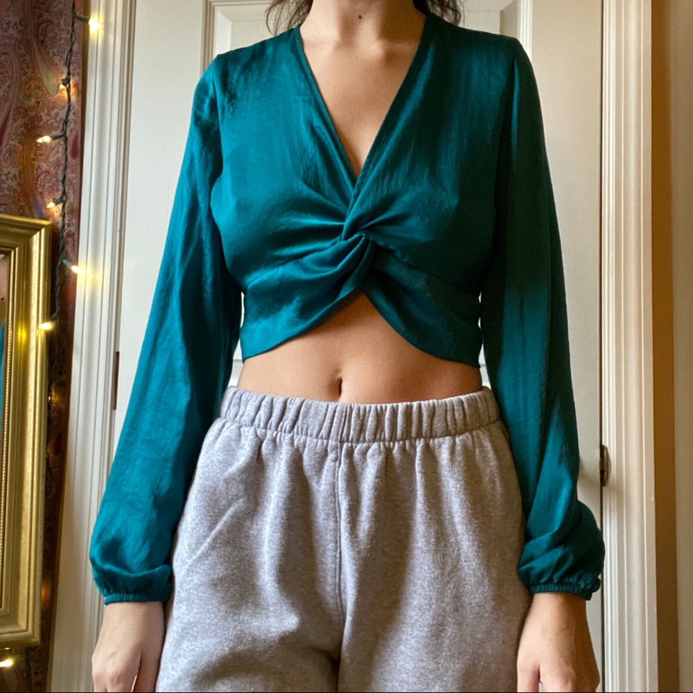 Long Sleeve Wrap Top!
